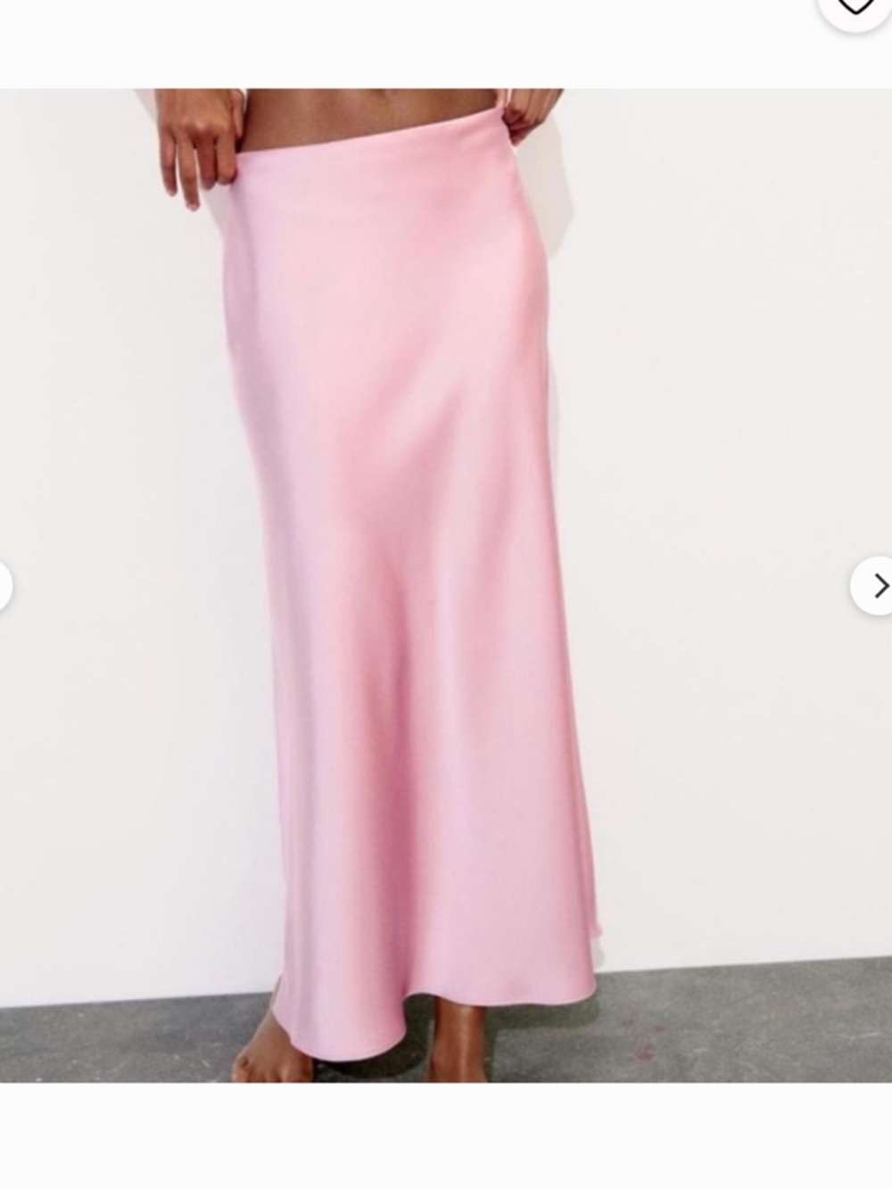 Zara Satin Effect Midi Skirt